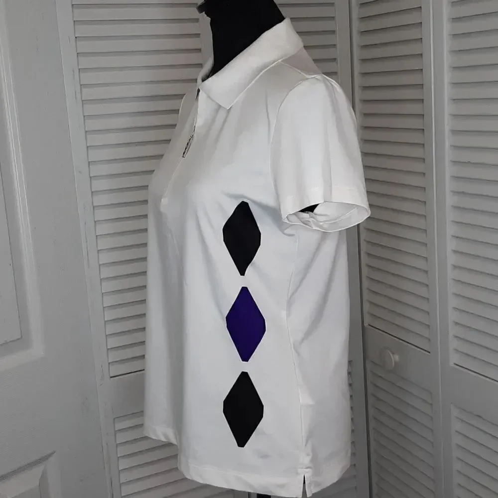 EP Pro Tour Tech White with Black and Purple Diamond Design Shirt
